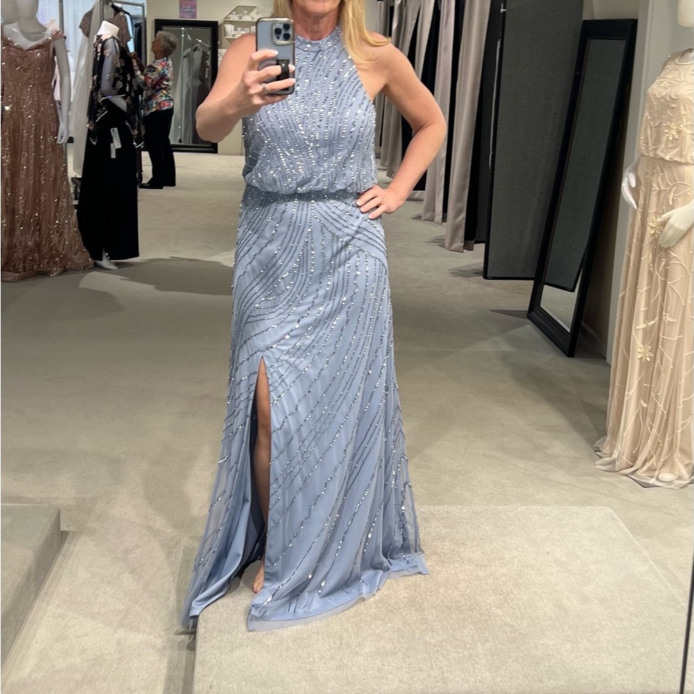 Adrienna Papell, NWT, periwinkle, size 8, halter style, MOB, Evening Dress